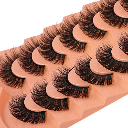 JIMIRE Mink Lashes 18MM Fluffy 6D Wispy False Eyelashes Volume Thick Dramatic Fake Lashes Natural Look Like Eyelash Extensions Pesta?as 7 Pairs Pack