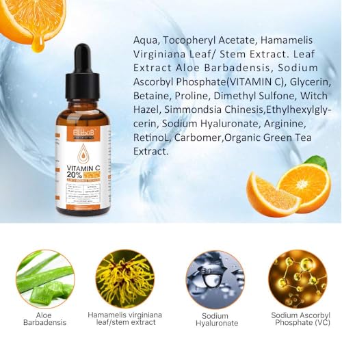 Anti Aging Vitamin C Serum Hyaluronic Acid Serum Set - with Hyaluronic Acid, Skin Care Set Boost Skin Collagen,Hydrate & Plump Skin, Anti Aging & Wrinkle Facial Serum