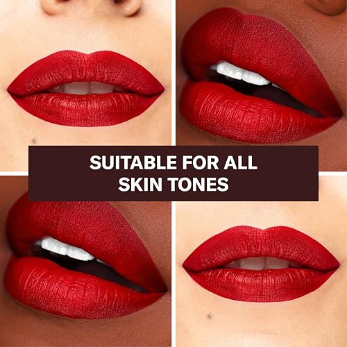 The Lip Bar - Nonstop Liquid Matte Lipstick 3-Pack, Bawse Lady (Blue Red), Rich Auntie (Deep Berry), + Hot Mama (Deep Rich Brown) - High Pigment - One Swipe - Long Lasting - Jojoba Oil - .24 fl oz