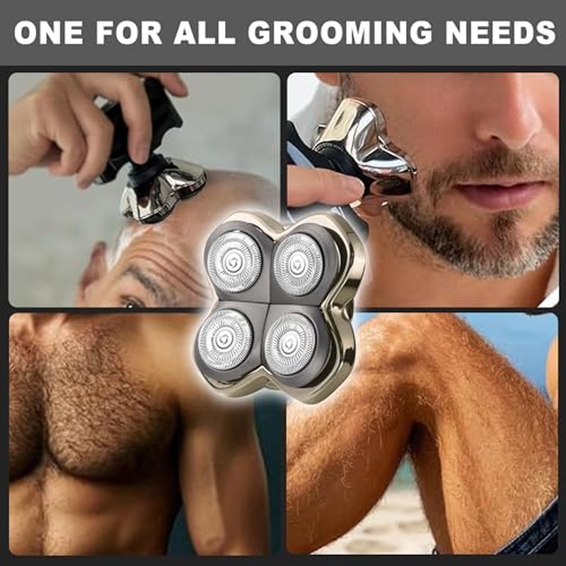 2 Pack Pro 4 Shaver Replacement Blades Compatible with Skull Pitbull Series Head Shavers & Palm Shavers,Skull Shaver Replacement Heads for Wet & Dry Shaving