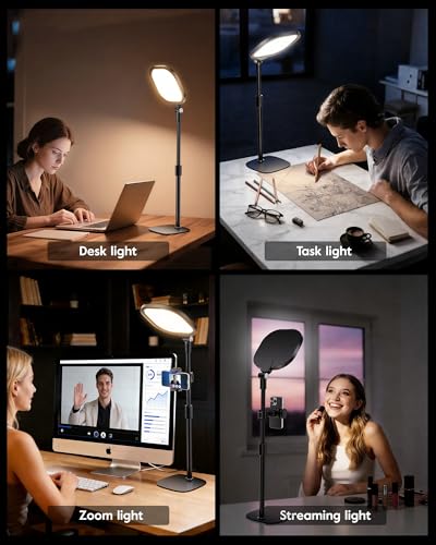 Black 2-Pack Video Conference Light for Zoom with Stand - 30 Modes, CRI>98