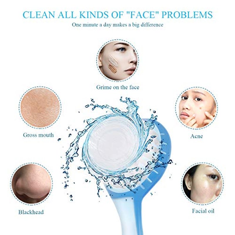 ARTIBETTER Facial Scrubber Exfoliating Face Brush Set with Cap 8 Pcs Manual Face Brush for Deep Pore Cleansing Makeup Removal and Skin Massage