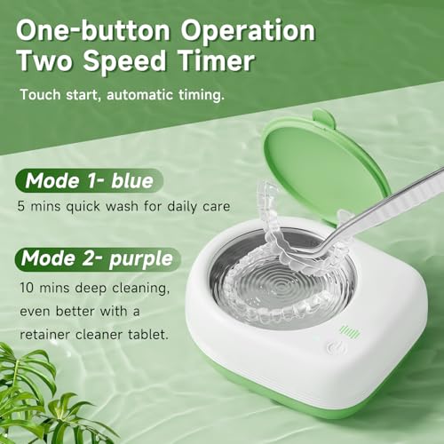 Cordless Ultrasonic Retainer Cleaner Machine - Rechargeable Travel Size 80ml