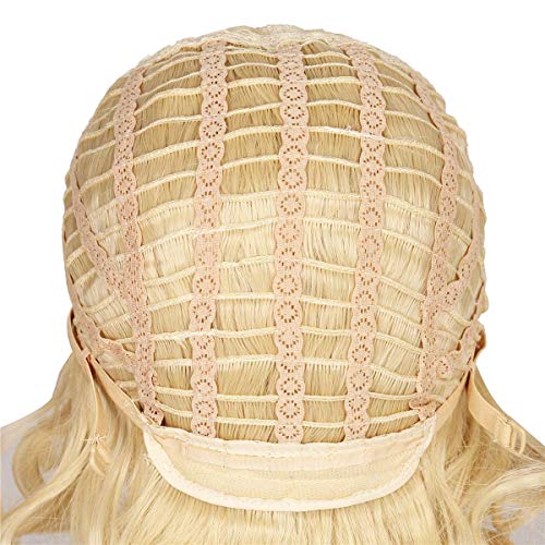 ColorGround Medium Long Curly Blonde 80s Rocker Wig for Women