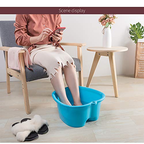 Pink Plastic Foot Basin Bath Spa Tub with Convex Dots for Pedicure and Foot Massage
