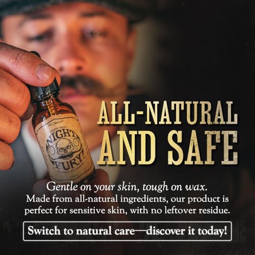 THE VINTAGE GROOMING CO. Mustache Wax Remover Night Fury Oil by Death Grip - Get Wax Out Of Your Handlebar Moustache Or Beard | Mustache Cleaner Kit