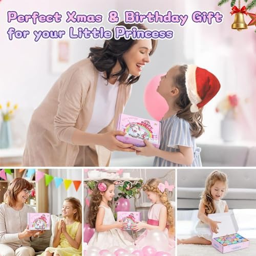 Kims Cosiart Pink Unicorn Bath Bombs Set with Surprise Inside - 20 Pack for Girls & Kids, Birthday & Gift