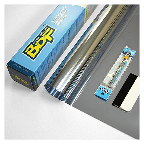 Buydecorativefilm Exterior Window Privacy Film Silver 36in x 14ft - Daytime Mirror Silver Sun Control