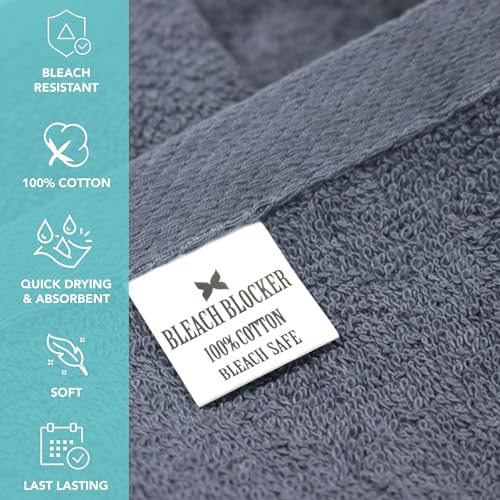 Navy Bleach-Resistant Salon Towels 12 Pack - 100% Cotton Hair & Spa Towels