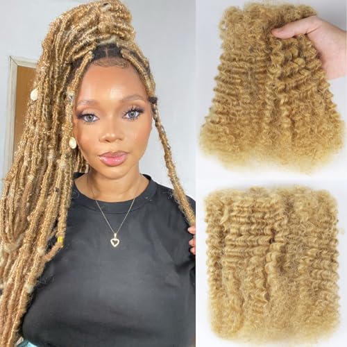 Afro Kinkys Bulk Human Hair for Dreadlocks & Twists - Honey Blonde 12 Inch, 50g Pack - Variation #27