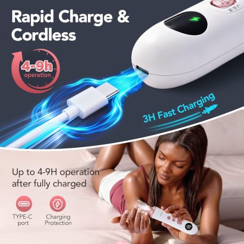White Electric Toenail Grinder Set - 15X Professional Cordless Pedicure & Callus Remover