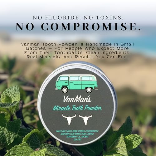 Miracle Tooth Powder - Mint & Bone Remineralizing Toothpaste, 2.2 oz - Vanman's Natural Oral Care