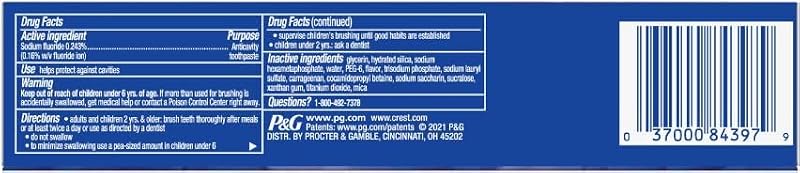 Crest 3D Glamorous White Toothpaste - Enamel Safe Whitening, Pack of 2