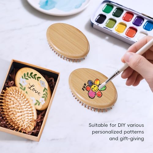 Bamboo Hair Brush 12 Pack for Scalp Massage, Hair Growth & Anti-Static