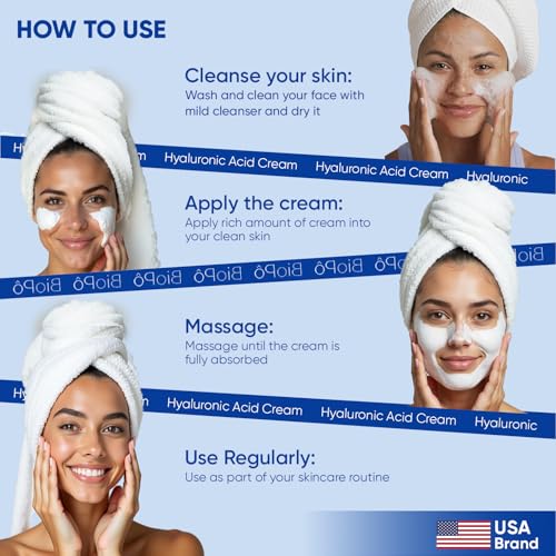 Hyaluronic Acid Face Moisturizer with Hyaluronic Acid ? 50 ml Hydrating Cream for Face, Restores Natural Moisture, Reduces Wrinkles & Firming, ? Made in USA