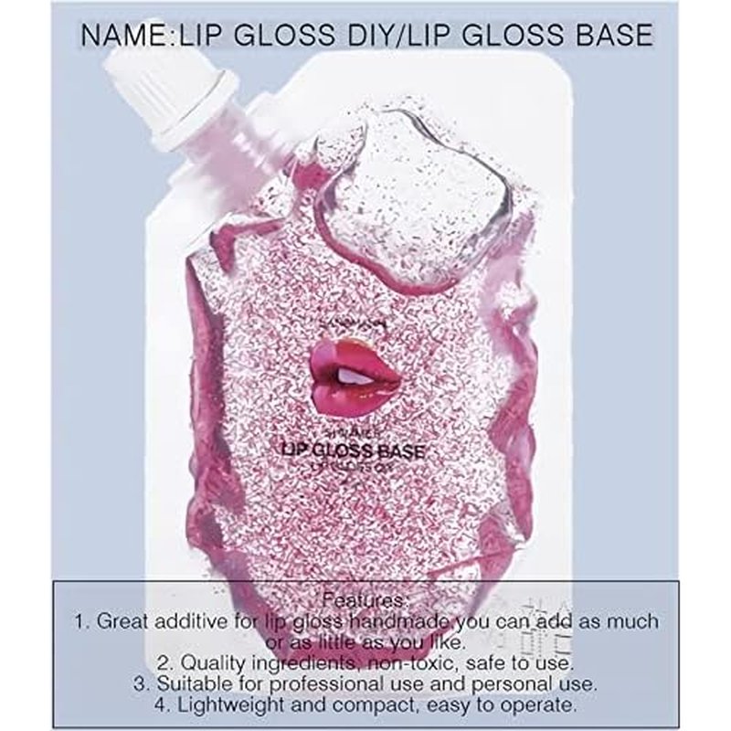 4 Color Glitter Lip Gloss Base Kit, Moisturize Lip Gloss Base Oil Material Lip Makeup Primers for DIY Handmade Making Lip Balms and Lipgloss Set(4 Pack x 20ML)