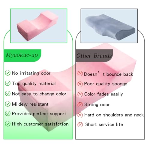 Beauty Salon Eyelash Extension Velvet Lash Pillow Beauty Salon Memory Foam Neck Pillow for Lash Extension Grafting Make Up Side Pockets for Tools(Pink,2Pack)