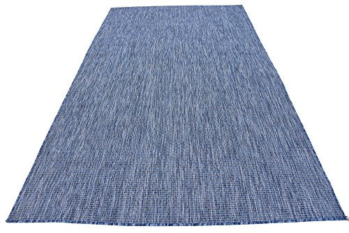 Unique Loom 5'3 x 8' Indoor/Outdoor Heathered Area Rug - Blue/Navy