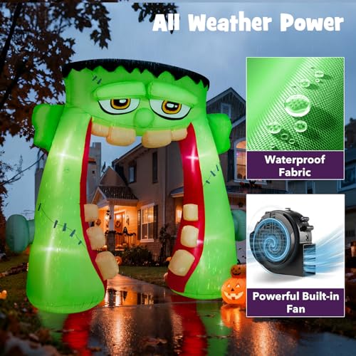 10FT Inflatable Frankenstein Archway Halloween Yard Decoration with LED Lights