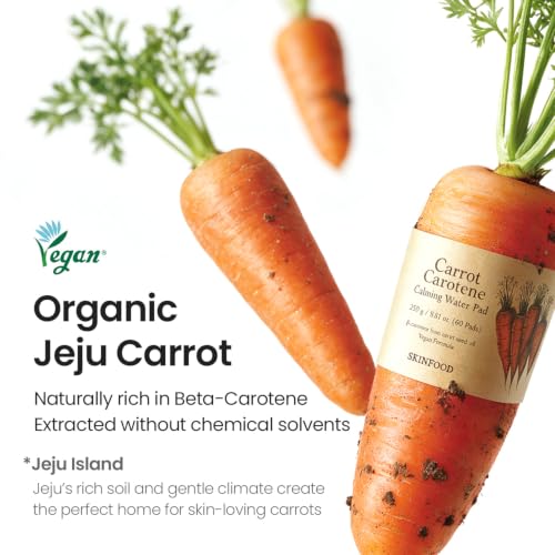 SKINFOOD Carrot Carotene Daily Sheet Mask – 30-Pack, 5-Minute Hydrating Moisturizing Face Mask (Carrot)