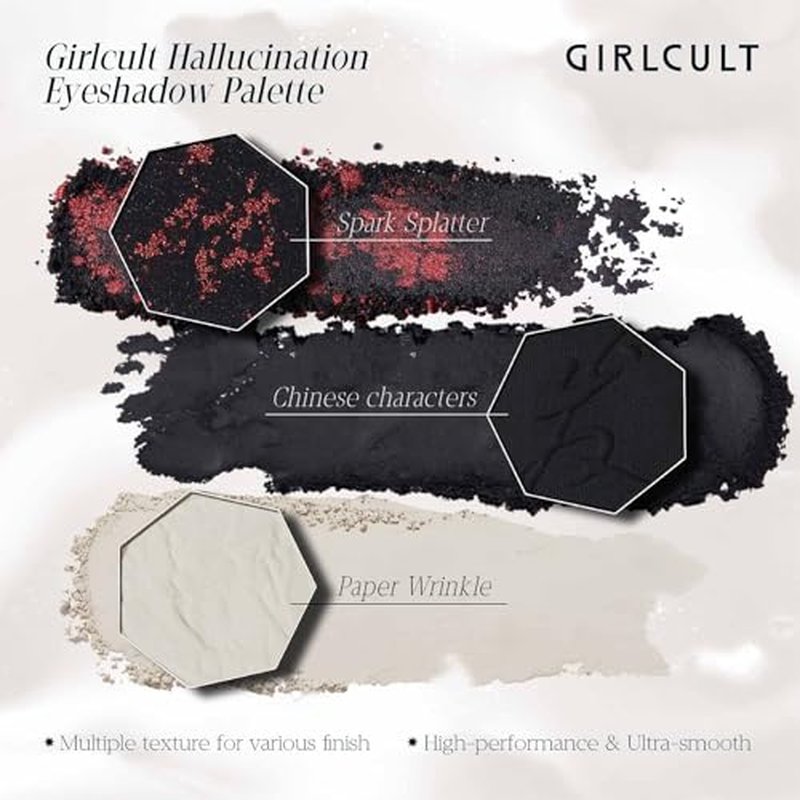 GIRLCULT 4-Color Eyeshadow Palette - Highly Pigmented Matte & Glitter Long-Lasting Eyeshadow Quad, Blendable Radiant Finish with Built-in Mirror for Precision Application #52