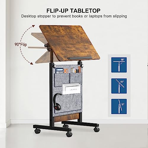 Height Adjustable Standing Desk with Wheels & Bag - 16x24 Inch