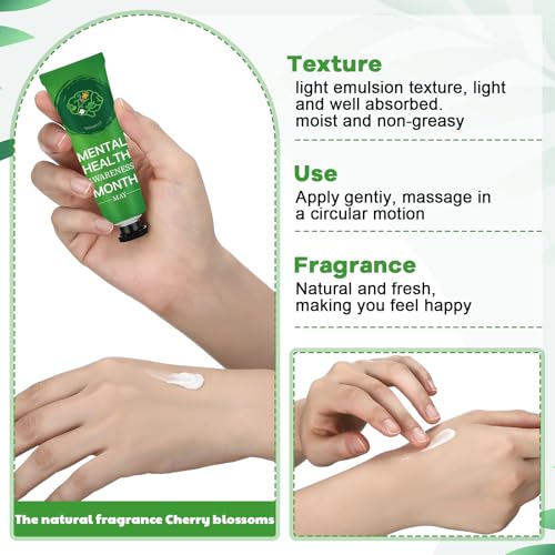 Loopeer 50 Pcs Mental Health Awareness Hand Cream Gift Set Bulk Mental Health Awareness Month Items Travel Size Hand Lotion Gifts for Women Men Public Charity Events Favor