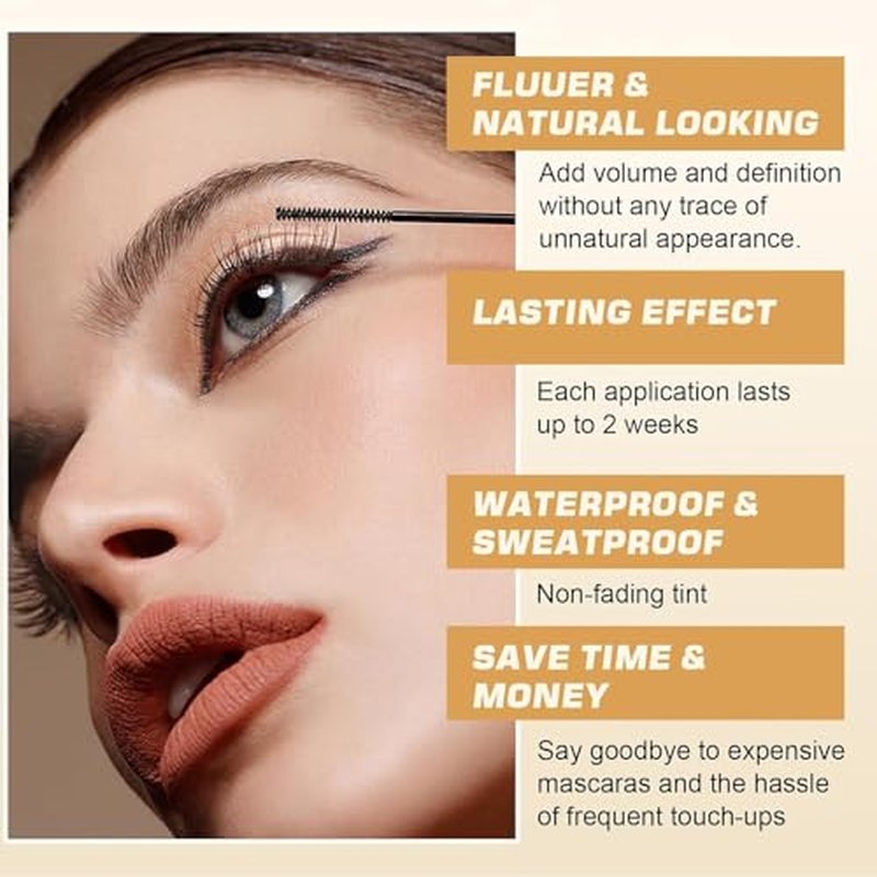 Eyelash & Eyebrow Color Kit, 2 in 1 Professional Lash & Brow Color Kit, Easy to Use with Natural Results, DIY Hair Coloring Eye Lash & Eye Brow Set for Beginner Salon Beauty 7ml (Coffee/Dark Brown)