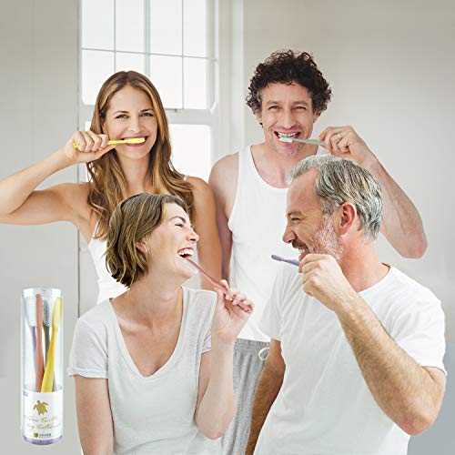 16 Pack Long Head Toothbrushes for Better Cleaning | Dr.Golden Turtle