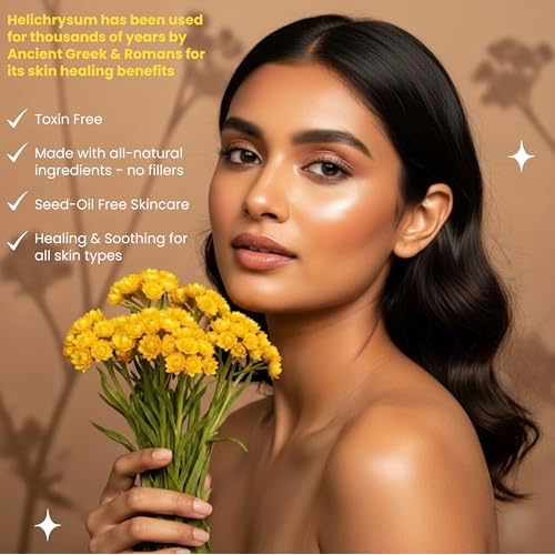 Helichrysum Essential Oil for Skin Veins Bruises & Organic Jojoba Oil for Face & Body Moisturizer Pre-Mixed Skin Healing, Anti-Aging, Vegan, Hydrating & Moisturizing Body Oil Serum 2 oz