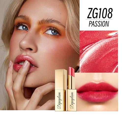 Depuplum Lipstick for Women - Pink Red Brown Shimmer Tinted Lip Balm - Variation ZG107/108/117
