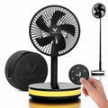 VENTY Black Portable Fan with Remote - Wireless Battery Operated Oscillating Fan with LED Lights, 4 Speeds & USB-C Power Bank