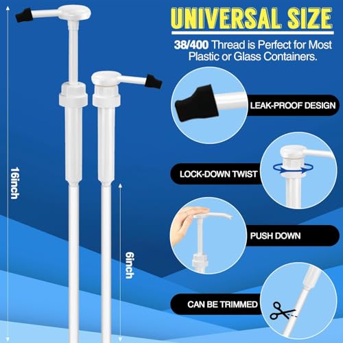 6 Pack 38-400 Gallon Pump Dispenser with 50cm Extended Tube for 5 Gallon Jugs