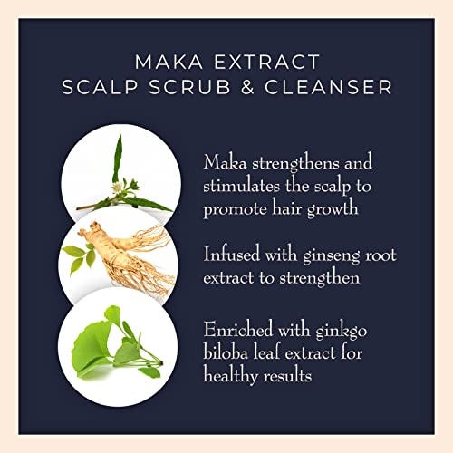 Maka Rejuvenating Scalp Scrub & Cleanser 6.7 oz - Ayurvedic Hair Growth Support - For Men & Women