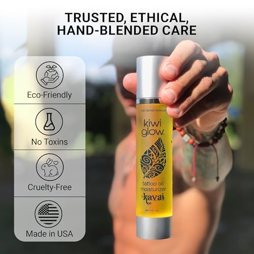 Vegan Tattoo Aftercare Oil with Airless Pump - Hydrating & Brightening 4 oz