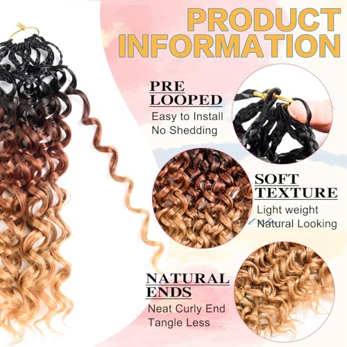 10 Inch Gogo Curl Crochet Hair - Deep Water Wave, Natural Water Wave, Curly Beach Curl, 8 Packs, T1B/27/30