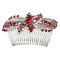Red Rhinestone Floral Hair Comb - Bridal Wedding Prom Hair Accessory Variation of THIS listing