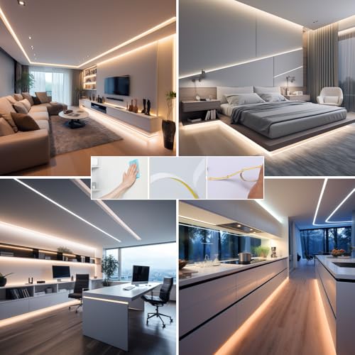 24V COB LED Strip Lights 65.6ft with Remote and Power Supply - Dimmable, Cuttable, High Brightness