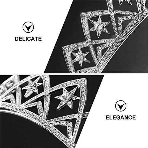 Silver Bridal Tiara Crown Headband for Wedding & Party Women Girls - Rhinestone Headdress