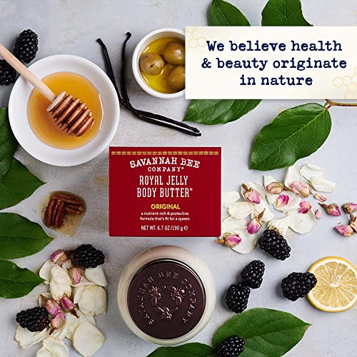 Savannah Bee Royal Jelly Body Butter – Organic Honey, Nourishing Moisturizer, 6.7oz & 1.65oz
