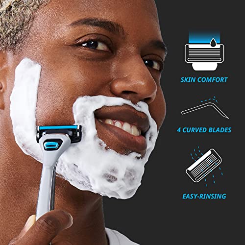 Dorco Pace 4 Pro Razor Handle & 10 Cartridge Pack - Men’s 4-Blade Shaving System