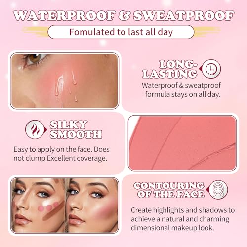 AWCCXMYM 6 Colors Cream Contour Stick Makeup Set Dual-ended Blush & Highlighter Bronzer Stick for Sculpt the Cheeks Long Lasting & Waterproof Matte Finish Face Contouring Set A