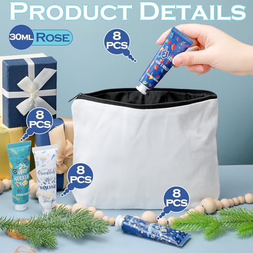 32 Pcs Hanukkah Hand Cream Gifts Set Hand Lotion Travel Proper Size Bulk for Women Hanukkah Mini Cremas Para Manos for Moisturizer Cream for Chanukah Advent Party Gifts