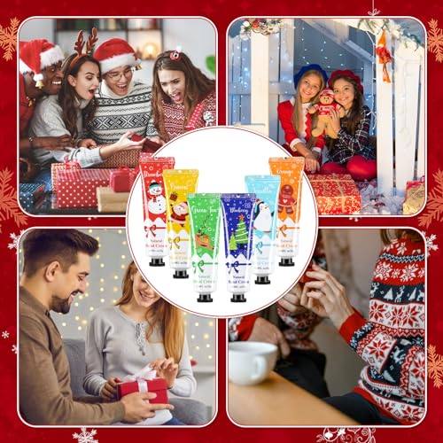 60 Pcs Christmas Gifts Hand Cream Bulk for Women Shea Christmas Hand Lotion for Dry Skin Travel Hand Cream Bulk for Men Women Christmas Gift Stocking Stuffers, 6 Different Fragrances