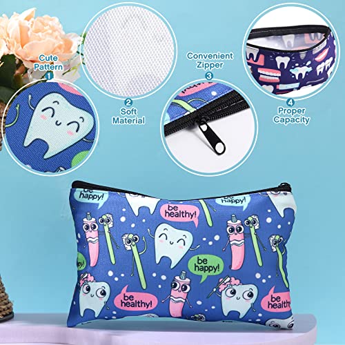 Dental Tooth Makeup Bag Set with Hair Scrunchies & Keychains - 36 Pcs