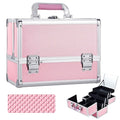 Pink Mermaid Makeup Organizer Case with Mirror & Brush Holder - 11.6"