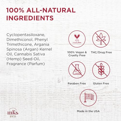 MKS eco Oil Light - 2 fl oz - Hair Styling Elixir - Moroccan Argan Oil, Hemp Seed Oil - Ideal for Fine Hair - Moisturize, Nourish Hair & Control Frizz - Vegan & Cruelty Free