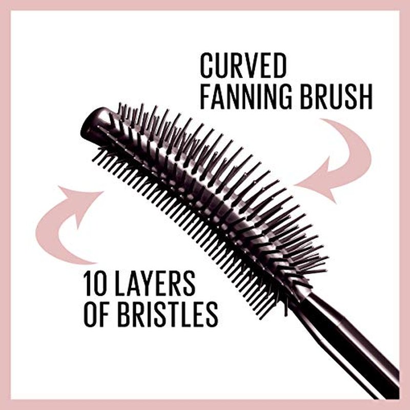 Maybelline Lash Sensational Washable Mascara, Lengthening and Volumizing for a Full Fan Effect, Brownish Black, 1 Count