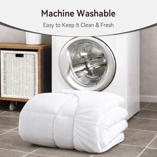 Queen Mattress Topper - White Plush Pillow Top, 1 Inch Down Alternative Filling