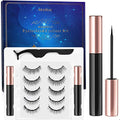 Magnetic Eyelashes With Eyeliner Kit 3D different Lengths & different Style Magnetic Eyelashes False Lashes Natural Look - No Glue Needed (5-Pairs With 2-Eyeliner)